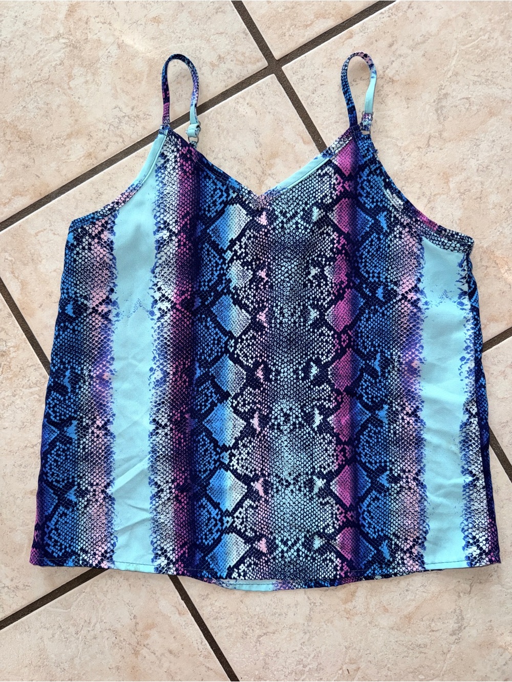 12 Pm By Mon Ami Blue & Purple Snake-Print Camisole